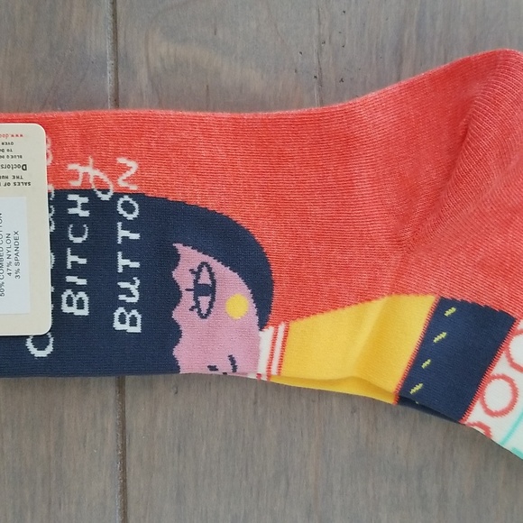 Cute as a B****y Button Crew Socks by Blue Q - Picture 10 of 12